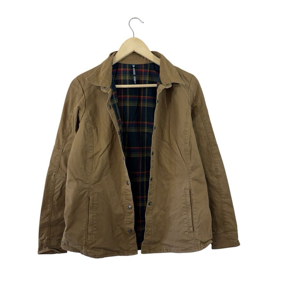 Kuhl Medium Generatr Flannel Lined Jacket Brown Lightweight Snap Womens